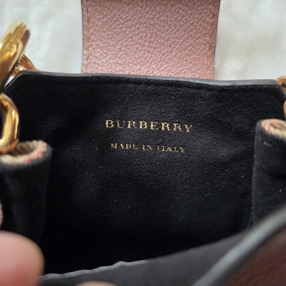 Burberry  Mini Bucket Tote Pink and Tan Bag with Gold Accents - Picture 5 of 16